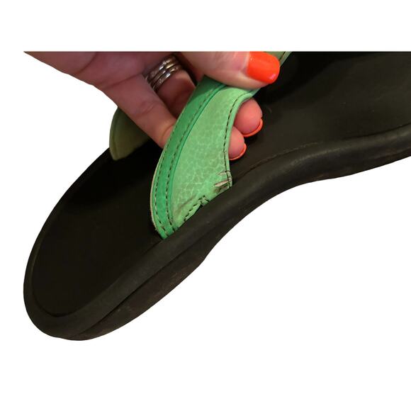 Olukai Ohana Flip Flops Womans Size 11 Light And Dark Green Thong Sandal - Picture 10 of 11